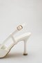 Women's White Pointed Toe Thin Heeled Open Back Ankle Buckle Stylish Wedding Dress and Evening Dress Shoes - 9 cm - 6