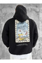 Black Hooded Oversize Premium Artist Embroidered Sweatshirt