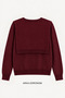 Women's Burgundy Shawl Collar Knitwear Sweater - 2