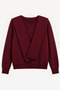 Women's Burgundy Shawl Collar Knitwear Sweater
