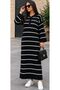 Women's Spanish Sleeve Striped Dress - 4