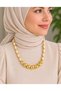 Bohem (C-D) Wooden Oval Bead Gold Coated Bead Style Necklace