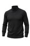 Men's Half-Throat Sweater Turtleneck Stretchy Fabric Regular Fit Knitwear - 4