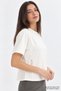 Straight Knitted T-Shirt with Side Ruching Detail