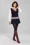 Women's Sweater with Striped Sleeves and Collar