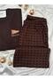 Men's Plaid Detailed Biskelet Collar Long Sleeve Cotton Pajama Set - 6