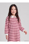 Peak New Season Pink Polo Collar Striped Girls' Dress. - 2