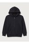 Unisex Kids' Black Zippered Hooded Sweatshirt - the Most Comfortable Basic Cardigan for School and Everyday Wear