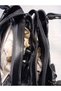 Stylish Black Hand and Shoulder Bag with Tassel Detail and Zipper Closure - 5