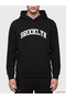Black Brooklyn Printed Men's Hoodie - 3