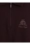 Plum Polo Neck Men's Thick Sweatshirt - 7