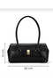 Soft Textured Leather Baguette Bag with Lock Closure - 2
