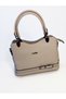 Label Belt Detailed Special Design Women's Handbag (Black / Cream) - 2