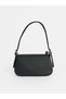 Black Polka Dot Women's Shoulder Bag with Scarf Detail - 3