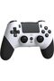 وحدة تحكم لاسلكية لـ PS4، مع كابل USB، بطارية 1000 مللي أمبير، اهتزاز مزدوج، تحكم حركي سداسي المحاور، مقبس صوت 3.5 ملم، لوحة لمس متعددة، زر مشاركة، متوافقة مع PS4/Slim/Pro/PC (أبيض) - 2