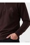 Plum Polo Neck Men's Thick Sweatshirt - 3