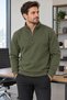 Men's Plus Size Thessaloniki Textured Stand Collar Half-Zip Sweatshirt