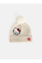 Ecru Hello Kitty Embroidered Girl's Beret and Neck Collar - 2