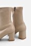 Women's Pointed Toe Stretch Boots Thick Heeled Beige - 7
