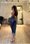 Trend Special Design Pink Angel Wings Mom Jean Denim Pants