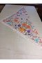 90X90 Floral Patterned Satin Scarf – Cream - 6