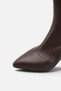 Women's Pointed Toe Stretch Boots Thick Heeled Brown - 6