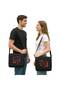 Love Black Lover Double Messenger Bag Canvas Black Canvas Messenger Bag