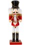 Christmas Ornament Lead Soldier Nutcracker Playing Snare Drum Red-White 25 Cm.