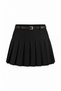 Belted Pleated Mini Skirt - 3