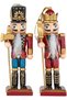 Christmas Ornament Lead Soldier Nutcracker 4-Pack Claret Red-Gold 13 Cm. - 4