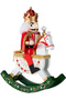 Christmas Ornament Lead Soldier Rocking Horse Red-White-Green 30 Cm.