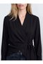 Esvab • Modern & Distinctive Double-Breasted Roba Collar Belted Blouse - 3