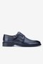 Men's Leather Double Buckle Classic Shoes – Navy Blue