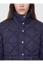 Nevavm Lcw Modest Navy Blue Stand Collar Quilted Women's Puffer Coat with a Difference - 3