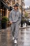 Vertical Design Hooded Sweatshirt and Sweatpants Set