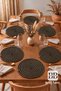 Set of 6 Handmade Jute Placemats Round Wicker Braided Bohemian American Style Kitchen and Dining Room Decoration Everyday Table Settings Breakfast Presentations Decorative Rustic Table Setting Accessory for Special Invitations - 2