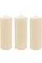 produts 3 Pack Tall 3 x 8 Inch 80 Hour Long Burning Unscented Ivory Wax Pillar Candles