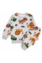 Boys' Cotton Fabric Gray Color Turtle Lion Dinosaur Patterned Long Sleeve Seasonal Pajama Set - 3