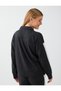 Gray Melange Stripe Detailed Polo Collar Relaxed Fit Knitwear Sweater - 5