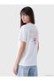 Xside White Mickey Mouse Printed 100% Cotton Women's T-Shirt - 7