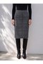 Esvab • Modern & Distinctive Zippered Checkered Embroidered Pencil Skirt - 2