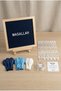 Mashallah Written Circumcision Room Decoration Mini Set Dark Blue Felt Writing Board with Stand Balloon Chain Circumcision Bed Ornaments - 3