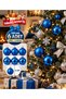 Set of 6 Khaki, Purple, Gold, Navy Blue, Blue, Fuchsia, Burgundy and Red Christmas Tree Ornaments 6 cm – Set of 3 Matte and 3 Shiny Pine Tree Ornament Balls Christmas Tree Ornament Ball Set - 2
