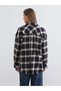Lcwaikiki Classic Black Plaid Women's Shirt with Nevavm Difference - 4