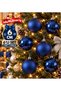 Set of 6 Khaki, Purple, Gold, Navy Blue, Blue, Fuchsia, Burgundy and Red Christmas Tree Ornaments 6 cm – Set of 3 Matte and 3 Shiny Pine Tree Ornament Balls Christmas Tree Ornament Ball Set - 2