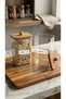 Set of 2 Acrylic Food Storage Containers with Wooden Ball Lids Transparent Grain Organizer Box 2900 ml - 2