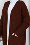 Women's Casual Knitwear Cardigan with Braided Pockets - 8