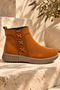 Genuine Leather Women's Casual Boots with Thick Soles Model Name: Rhea