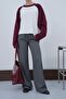 Women's Burgundy Reglan Double Color Long Sleeve T-Shirt - 2