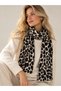 Leopard Pattern Knitwear Scarf Soft - Angora Women's - 3